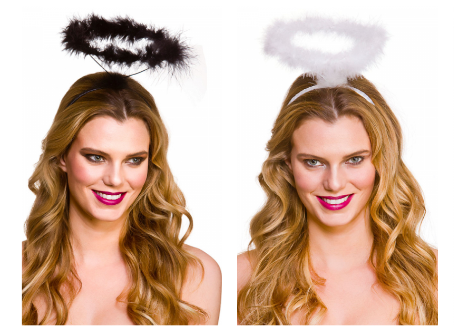 Ladies Halo Angel Halloween Halo Black Or White Fancy Dress Costume Prop