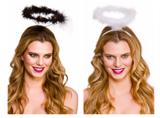 Ladies Halo Angel Halloween Halo Black Or White Fancy Dress Costume Prop