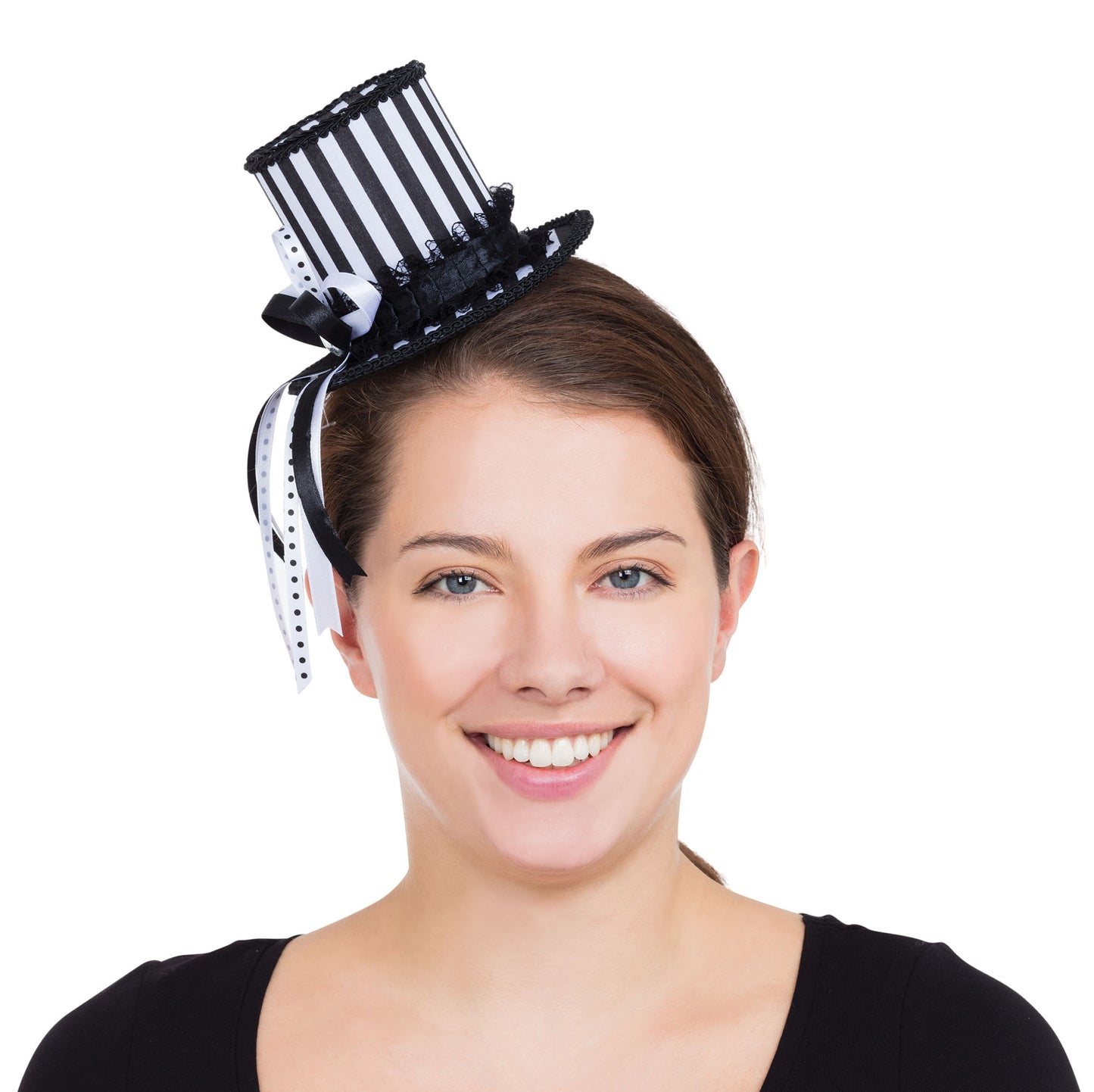 Harlequin Striped Mini Tall Hat