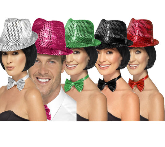 Sequin Trilby Hat Ladies Showgirl 1920s Butlins Style Fancy Dress Hat
