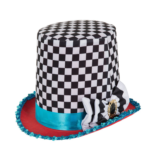 Stovepipe Mad Hatter Chequered Hat