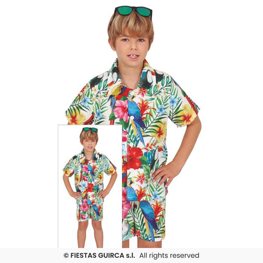 Kids Hawaiian Summer Fancy Dress Costume Beach Party Outfit Boys Girls Age 3-12