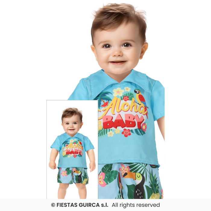 Aloha Hawaiian Fancy Dress Costume Childrens Beach Party Tropical Outfit Age 1-3