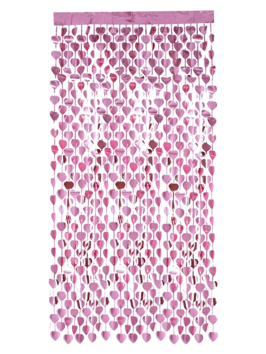 Heart Foil Curtain Backdrop Pink Princess Birthday Party Decoration Door