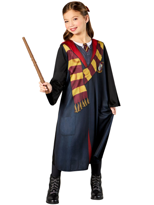 Hermoine Deluxe Robe Kit Harry Potter Girls Licensed Fancy Dress Costume + Wand