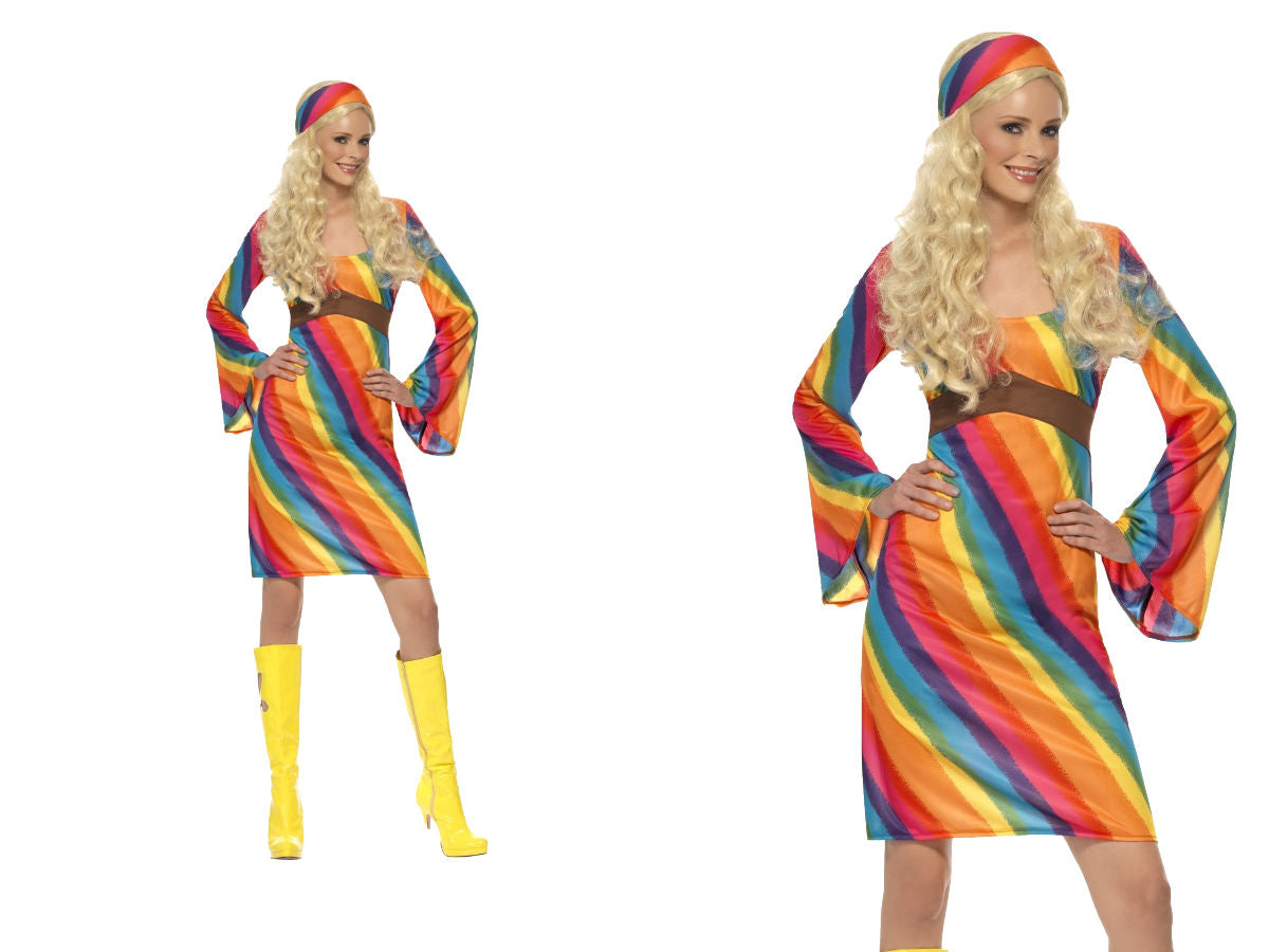 Rainbow Hippie Ladies Costume