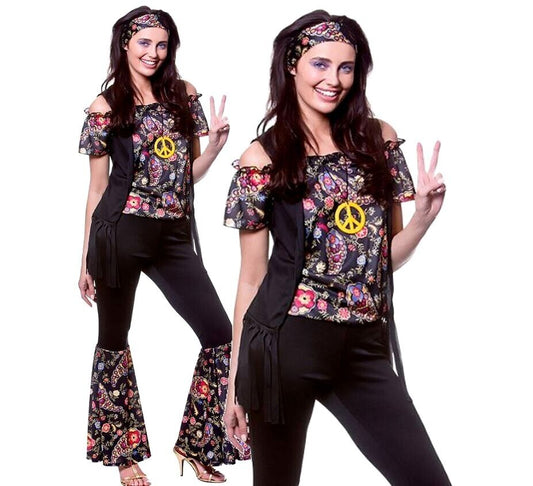 Groovy Hippie Costume Black