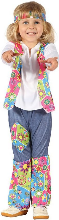 Hippie Costume Toddler Fancy Dress Outfit 2-3 Years Kids Hippy 60s 70s