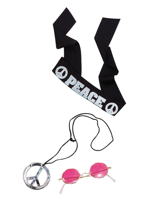 Hippie Kit Adults 60s 70s Fancy Dress Accessories Hippie Glasses