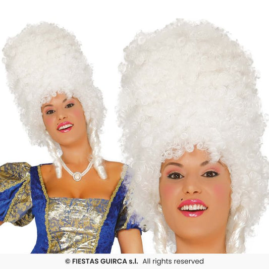 White Beehive Wig Marie Antoinette Baroque Ladies Fancy Dress Accessory