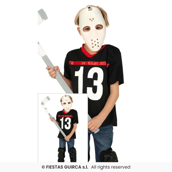Hockey Player Costume Halloween Horror Film Fancy Dress Outfit Kids + Mask Age 3-12