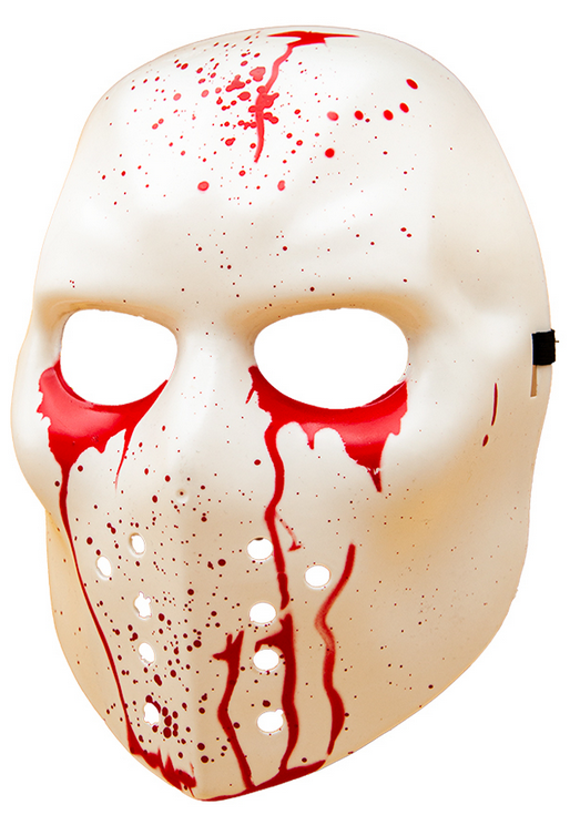 Bloody Hockey Mask Adults Halloween Fancy Dress Accessory White Bloody Mask