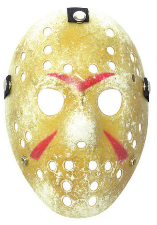 Hockey Mask Adults Halloween Fancy Dress Mask Mens Distressed Hockey Mask