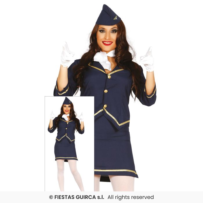 Ladies Air Hostess Fancy Dress Costume Stewardess Outfit Sexy Adults UK 8-18
