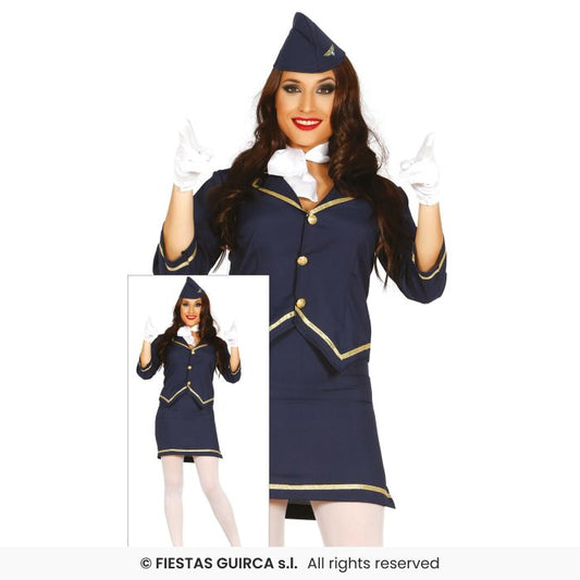 Ladies Air Hostess Fancy Dress Costume Stewardess Outfit Sexy Adults UK 8-18