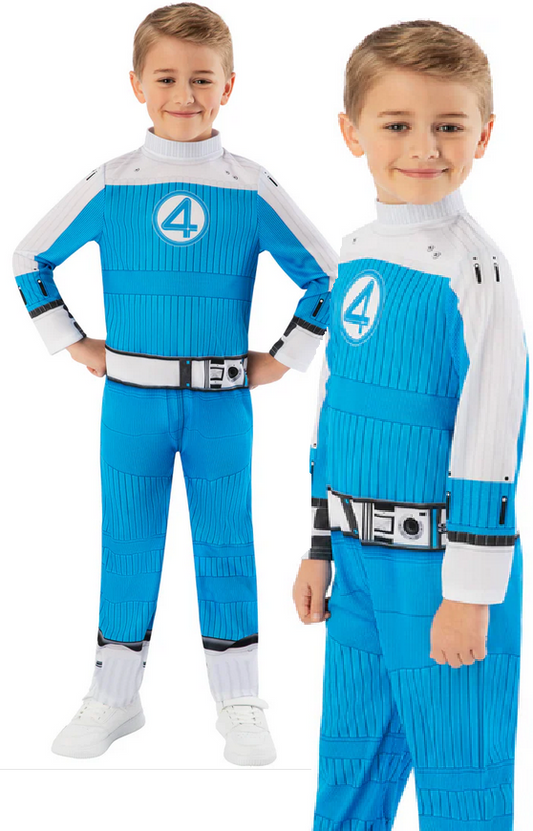 Human Torch Fantastic 4 Kids Official Fancy Dress Costume Johnny Storm Age 5-10
