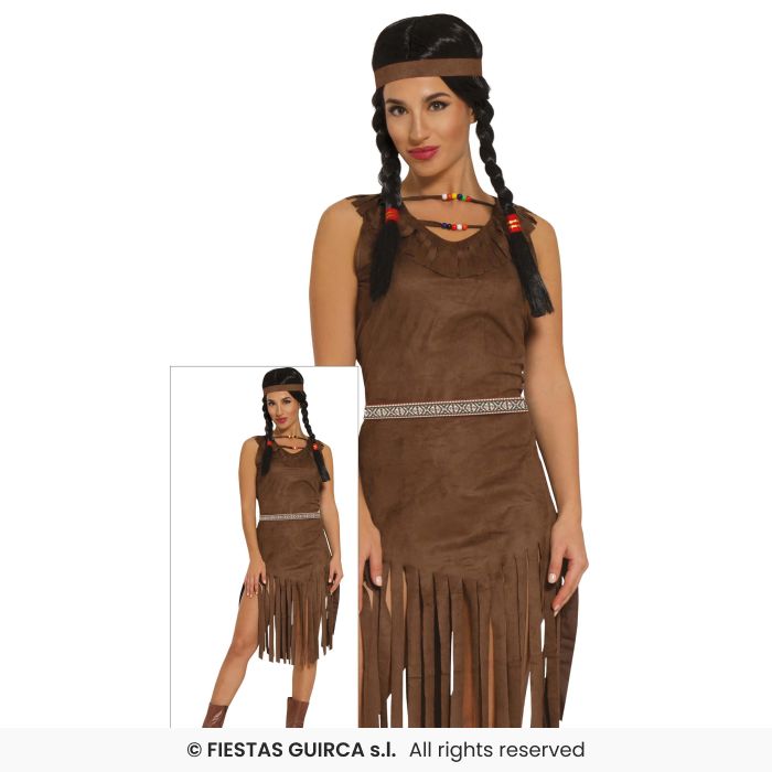 Ladies Traditional Indian Fancy Dress Costume Western Wild West Adults Outfit UK 8-18