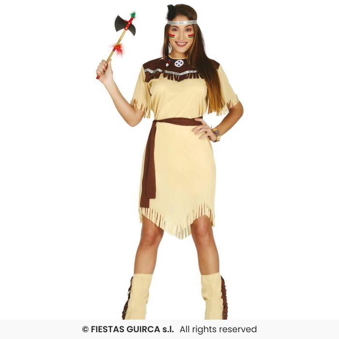 Indian Lady Native Indians Fancy Dress Costume Western Wild Wist Adults Outfit UK 8-18