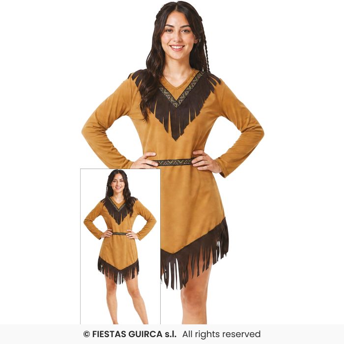 Native Indian Lady Adults Western Wild West Fancy Dress Costume UK 8-16