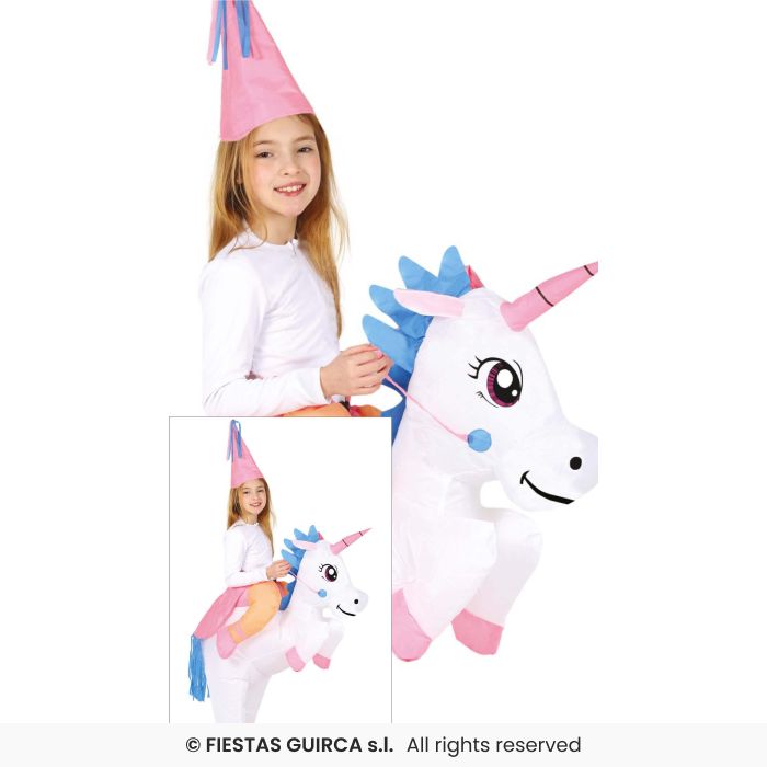Inflatable Rainbow Unicorn Fairytale Girls Mythical Fancy Dress Costume Book Day Age 7-9