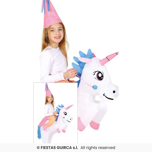 Inflatable Rainbow Unicorn Fairytale Girls Mythical Fancy Dress Costume Book Day Age 7-9