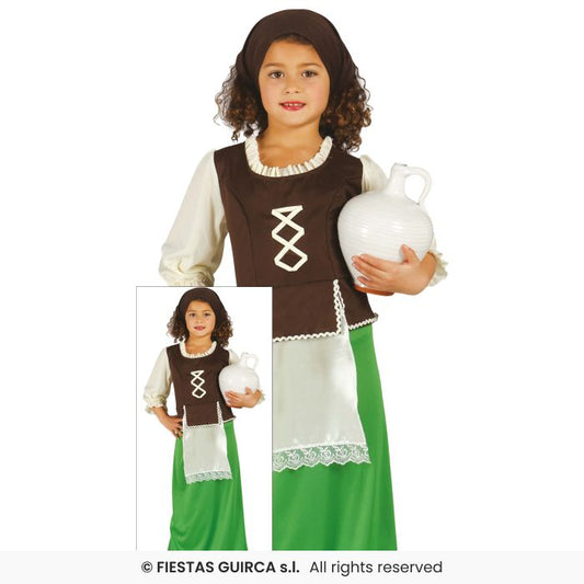 Innkeeper Green Maid Girls Nativity Play Christmas Fancy Dress Costume Age 3-12
