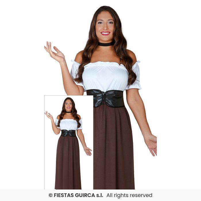 Brown Innkeeper Bar Woman Publican Beer Wench Lady Fancy Dress Costume Adults UK 8-18