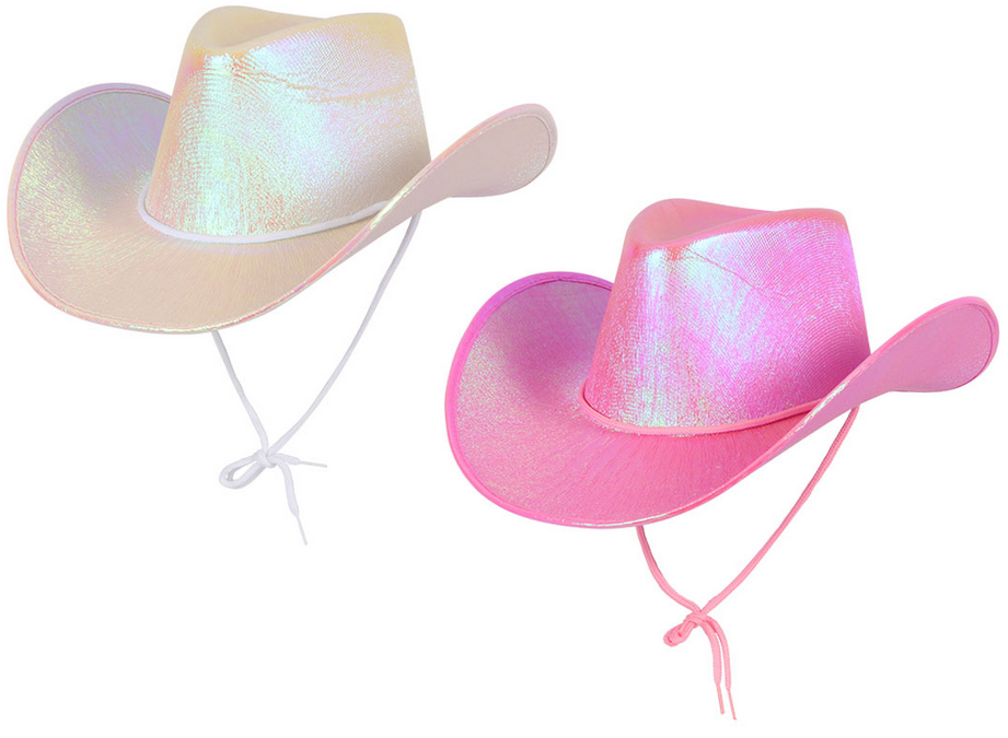 Iridescent Cowboy Hat Ladies Pink & White Fancy Dress Texas Cowgirl Ha Kingdom Fancy Dress Iridescent Cowboy Hat Ladies Pink & White Fancy Dress Texas Cowgirl Ha Kingdom Fancy Dress