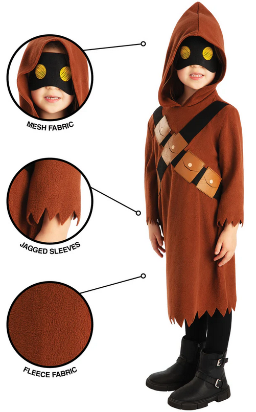 Star Wars Jawa Fancy Dress Costume Kids Official Outfit Boys Girls Age 2-8