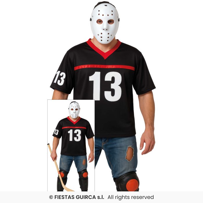 Hockey Man Mens Jazz Dead Halloween Fancy Dress Costume + Mask