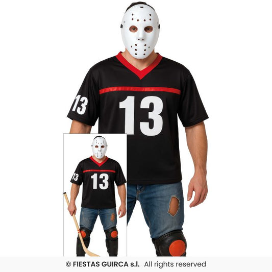 Hockey Man Mens Jazz Dead Halloween Fancy Dress Costume + Mask