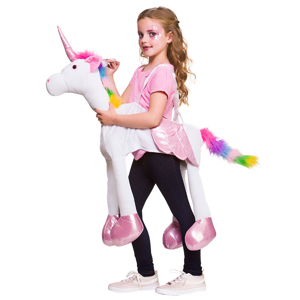Kids Fairytale Ride On Unicorn Fancy Dress Kids Fun Fantasy Costume Outfit Girls