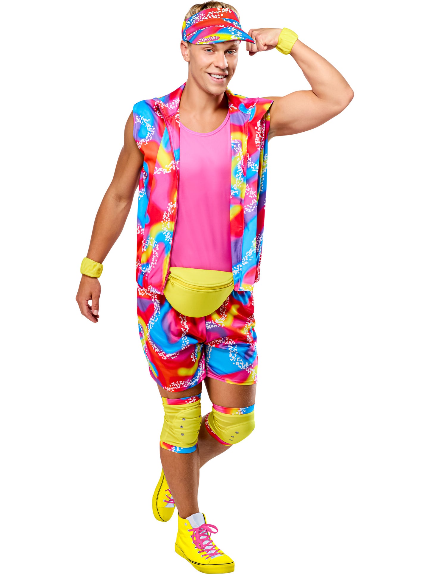 Rollerskate Ken Adult Costume Official Barbie Fancy Dress Outfit Mens Neon 80s 90s