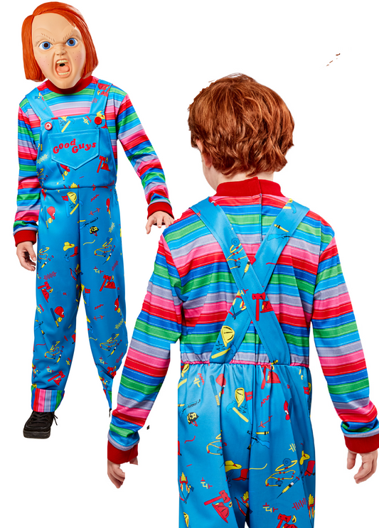 Chucky Child Costume + Mask Halloween Kids Fancy Dress Outfit Childs Play