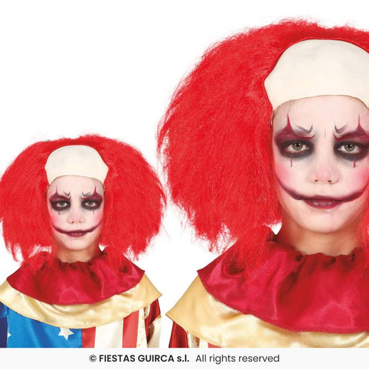 Kids Clown Bald Wig Boys Girls Red Clown Wig Fancy Dress Accessory