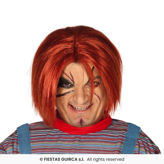 Killer Doll Red Killer Wig Childs Play Fancy Dress Accessory Halloween