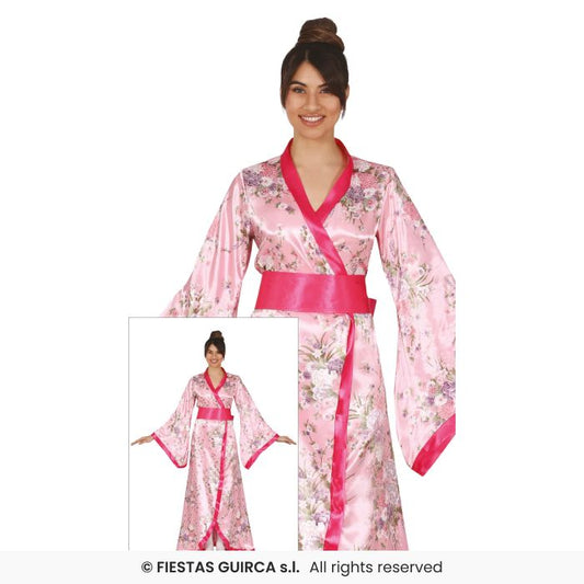 Oriental Chinese Lady Ladies New Year National Dress Fancy Dress Pink Kimono UK 8-18