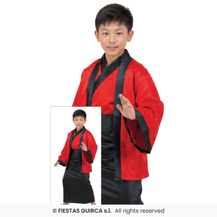 Mr Kimono Japanese Fighter Fancy Dress Costume Boys Outfit Age 5-12