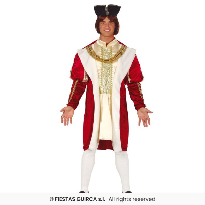 Deluxe King Costume Mens Medieval Fancy Dress Outfit Adults Large