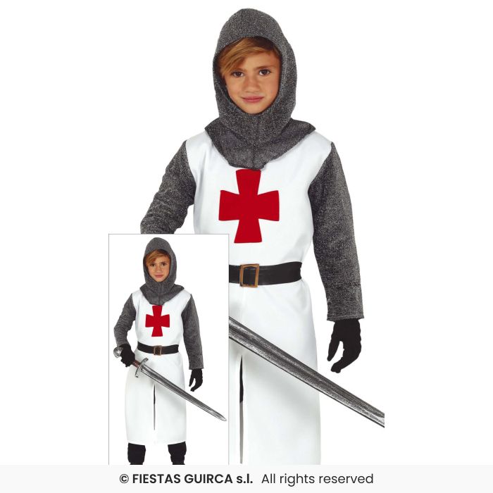 Medieval Knight Costume Armed Guard Kids Templar Book Day Fancy Dress Outfit Age 3-12