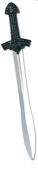 Black Knight Sword Silver Blade Mens Fancy Dress Accessory Adults Plastic Sword