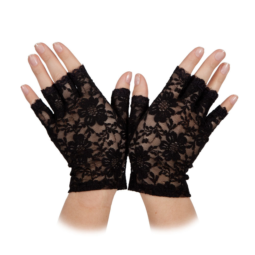 Black Short Lace Gloves