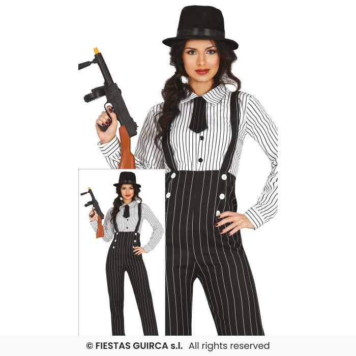 Ladies Gangsters Moll Outfit White Pinstipe Suit 1920s Fancy Dress Costume UK 8-18