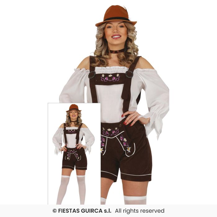 Oktoberfest Ladies Fancy Dress Costume Lederhosen German Beer Festival