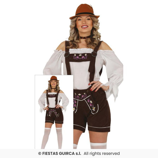 Oktoberfest Ladies Fancy Dress Costume Lederhosen German Beer Festival