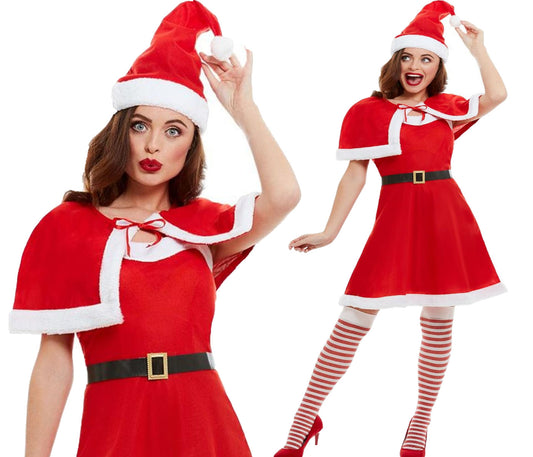 Ladies Santa Claus Suit Christmas Festive Xmas Fancy Dress Costume UK 4-22