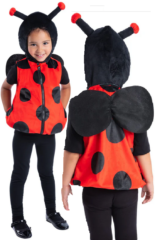 Kids Laydbug Costume Toddler Book Day Insect Fancy Dress Ladybird Outfit Age 3-6