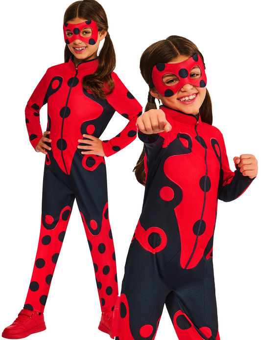 Miraculous Ladybug Girls Official Superhero Fancy Dress Costume + Mask