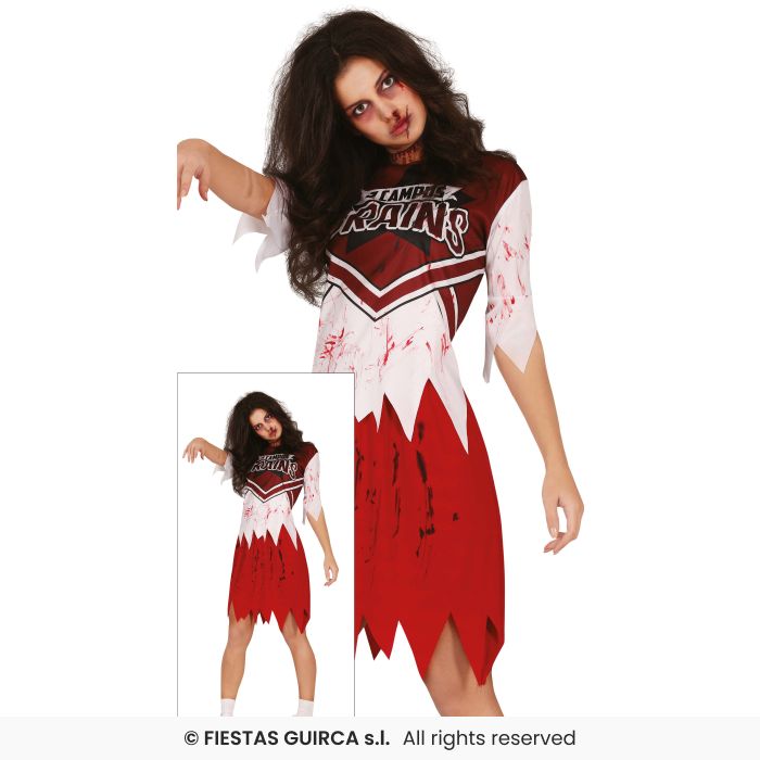 Rugby Zombie Player Adults Halloween Fancy Dress Costume Ladies Sports Outfit