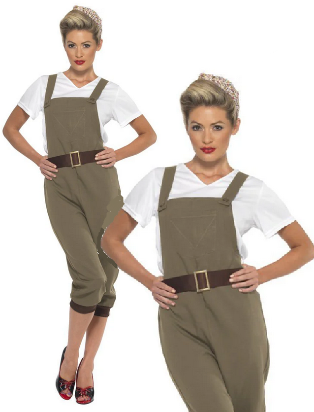 WW2 Land Girl Costume Khaki